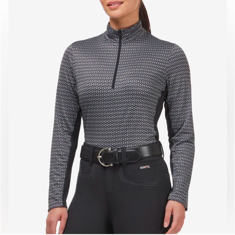 Kerrits Women's Black and White Performance Top